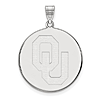 Sterling Silver 1in University of Oklahoma Round Pendant
