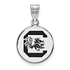 Silver 5/8in University of South Carolina Medium Enamel Disc Pendant