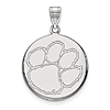 Sterling Silver 3/4in Clemson University Round Pendant