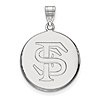 Sterling Silver 7/8in Florida State University FS Disc Pendant