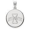 Iowa State University Disc Pendant 3/4in Sterling Silver