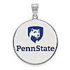 Silver 1in Penn State University Round Lion Shield Enamel Pendant