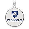 Sterling Silver 1in Penn State University Round Lion Shield Enamel Pendant