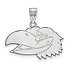 Sterling Silver 5/8in University of Kansas Jayhawk Head Pendant
