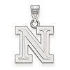 Sterling Silver 1/2in University of Nebraska Outline N Pendant