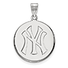 Sterling Silver 7/8in New York Yankees Disc Pendant