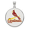 Sterling Silver 1in St. Louis Cardinals Enamel Pendant