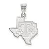 14kt White Gold 3/4in Texas A&M University State Outline Pendant