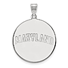 14k White Gold 1in MARYLAND Round Pendant