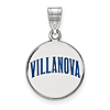 Villanova University Enamel Disc Pendant 5/8in Sterling Silver