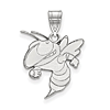 14k White Gold Georgia Tech Buzz Pendant 3/4in