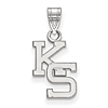 Kansas State University KS Pendant 1/2in 14k White Gold