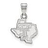 14kt White Gold 1/2in Texas Tech University State Map Pendant
