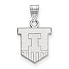 10kt White Gold 1/2in University of Illinois Victory Badge Pendant