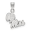 14k White Gold 1/2in Ole Miss Pendant