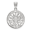 Sterling Silver 3/4in University of Nebraska Crest Pendant