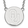 Sterling Silver University of Oklahoma Logo Pendant with 18in Chain