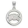 Sterling Silver 3/4in USC Logo Pendant in Circle