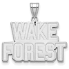 Wake Forest University Logo Pendant 3/4in 14k White Gold