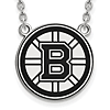 Sterling Silver Boston Bruins B Enamel Necklace