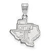 10kt White Gold 5/8in Texas Tech University State Map Pendant