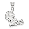 Sterling Silver 5/8in University of Mississippi Ole Miss Pendant