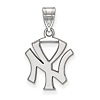 14kt White Gold 5/8in New York Yankees Jersey Logo Pendant