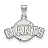 10kt White Gold 1/2in San Francisco Giants Arched Baseball Pendant