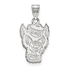 14k White Gold 3/4in North Carolina State University Mr. Wuf Pendant