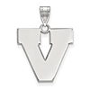 Sterling Silver 3/4in University of Virginia V Pendant
