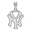 Sterling Silver 3/4in New York Yankees Classic Logo Pendant