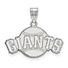 Sterling Silver 1/4in San Francisco Giants Arched Baseball Pendant