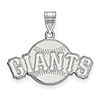 14kt White Gold 1/4in San Francisco Giants Arched Baseball Pendant