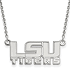 14kt White Gold 3/8in LSU TIGERS Pendant with 18in Chain