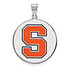 Sterling Silver 1in Syracuse University Enamel Round Pendant