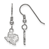 Silver Texas Tech University State Map Extra Small Dangle Earrings