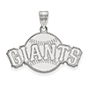 Sterling Silver 5/8in San Francisco Giants Arch Baseball Pendant