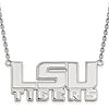 10kt White Gold 3/4in LSU TIGERS Pendant with 18in Chain