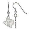 Sterling Silver Texas Tech University State Map Dangle Wire Earrings