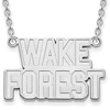 Wake Forest University Logo Necklace 3/4in Sterling Silver