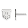 Silver University of Illinois Victory Badge Extra Small Post Earrings