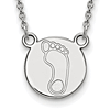 Silver 1/2in University of North Carolina Tar Heel 18in Necklace