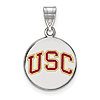 Sterling Silver 5/8in USC Round Enamel Pendant