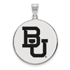 Sterling Silver 1in Baylor University Round Enamel Pendant