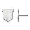Silver University of Illinois Victory Badge Small Post Earrings