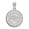 Sterling Silver 3/4in West Virginia University Crest Disc Pendant