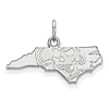 East Carolina University State Outline Charm 3/8in Sterling Silver