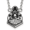 Sterling Silver Purdue University Boilermakers Enamel Necklace