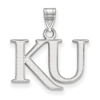 10kt White Gold 1/2in University of Kansas KU Pendant
