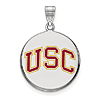 Sterling Silver 7/8in USC Round Enamel Pendant